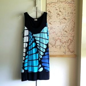 EUC Blue, Black, and White Dress